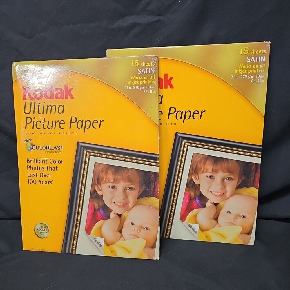 Kodak Ultima Picture Photo Paper Inkjet 8.5x 11" Satin 15 Sheets NEW And Opened